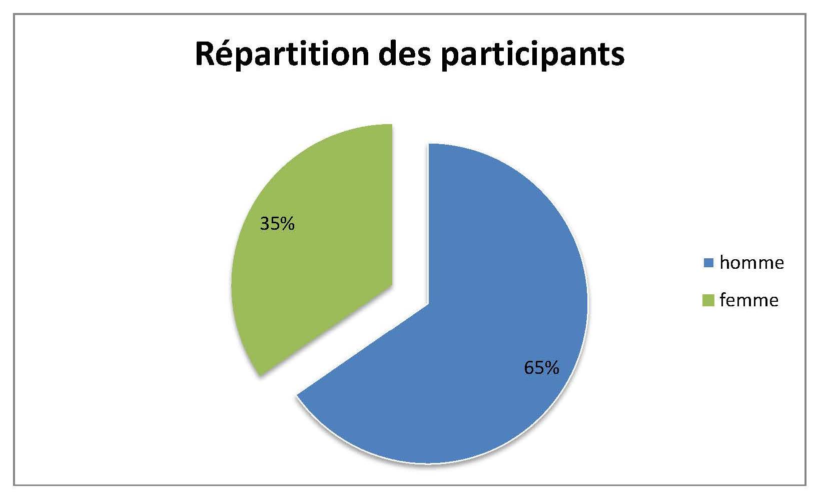 Repartition des participants 2016 - camembert